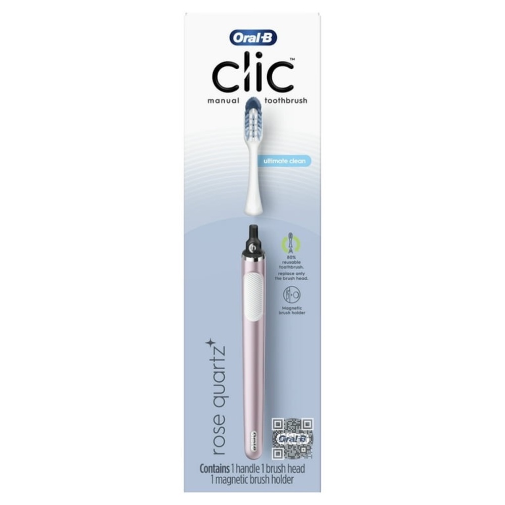 Oral-B Clic Manual Toothbrush in Rose Quartz New In Box